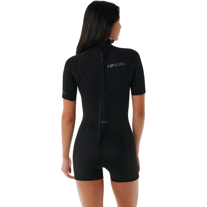 2024 Rip Curl Mujer Dawn Patrol 2mm Back Zip Shorty Neopreno 136WSP - Black